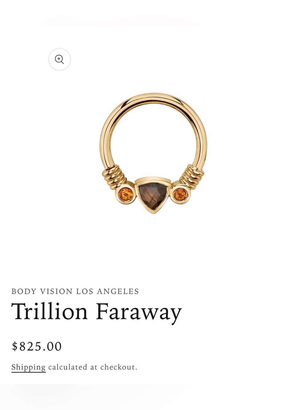 Body Vision Los Angeles BVLA Zawadi Sapphire and Citrine 14k Septum Ring